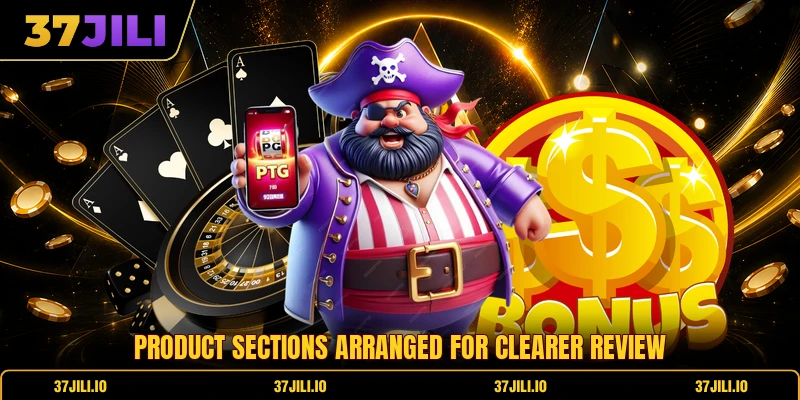 Product sections arranged for clearer review