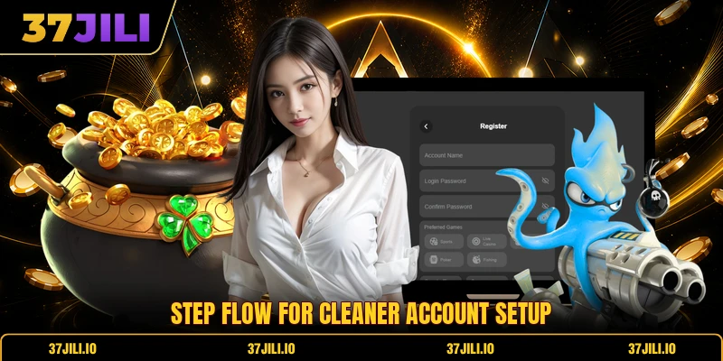 Step flow for cleaner account setup
