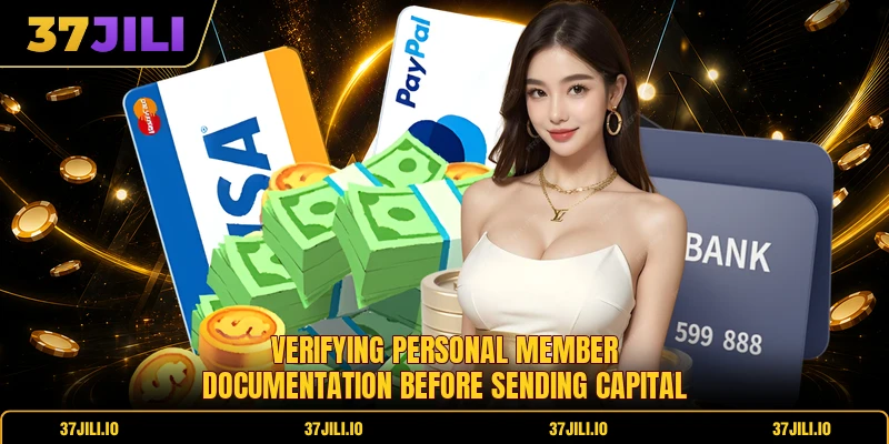 Verifying personal member documentation before sending capital